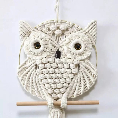 Owl macrame wall hanging - owl,