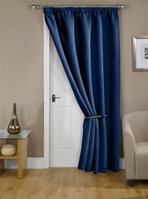 Thermal Blackout Door Curtain Bedroom Woven Pencil Pleat Single Panel - Cali
