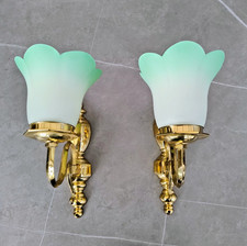 Pair of Vintage Brass Wall