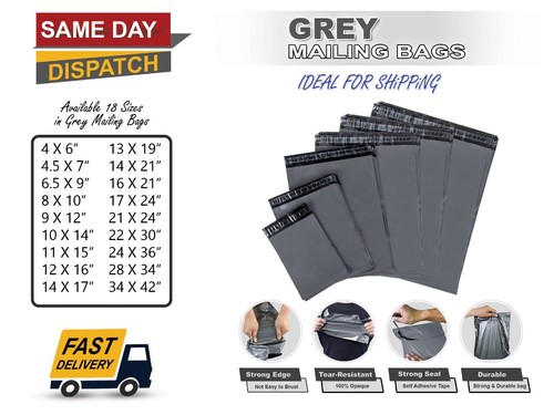 Strong grey poly mailer - poly, parcel