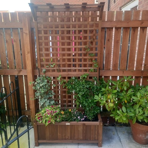 Wooden garden planter with - wooden,