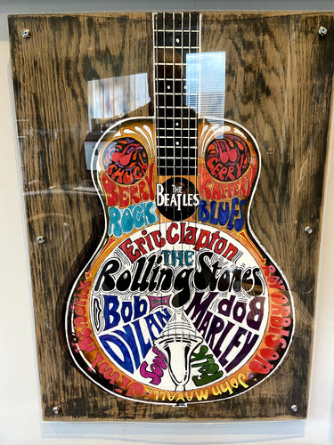 Resonator guitar illustrating - resonator,