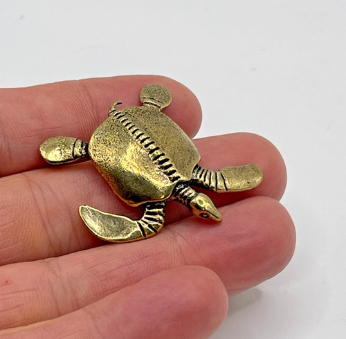 Solid brass turtle - solid, mini