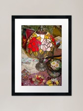 Lamp and bric a brac Framed