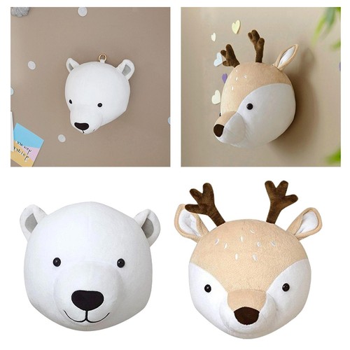 Plush animal head wall mount - animal,