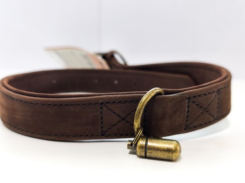 Large brown leather dog collar - large,