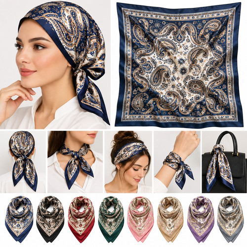 Large 90cm satin silk square - 90cm,