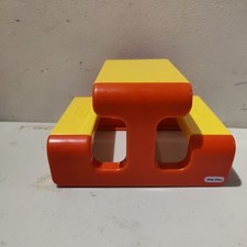Little Tikes Vintage Doll House Picnic Bench Yellow and Orange Plastic