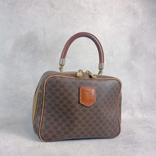 CELINE Hand Bag Tote Purse Macadam Brown Authentic