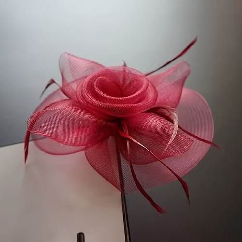 Floral veil mesh fascinator - mesh,
