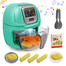 Pretend Air Fryer Toy Kitchen Cooker Lights & Sounds Kids Cooking Role Play Set