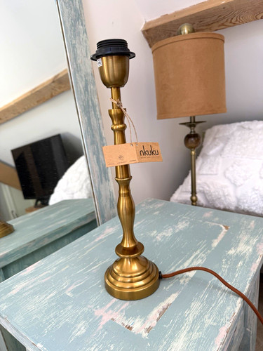 Nkuku brass metal table lamp - brass,