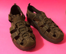 Women's SKETCHERS Brown Leather Shape Ups Sandals Shoes Size: 9.5  VGC