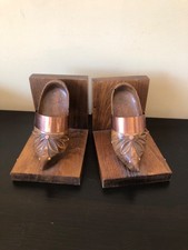 Vintage Wooden Clog Bookends 