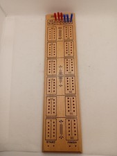 Milton Bradley Vintage Wooden Cribbage Board Game Made In Taiwan