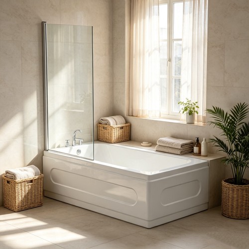 Bath screen 800 1400mm - screen, clear