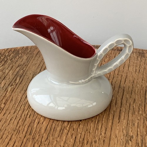 Vintage grey red squat jug - red,