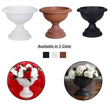 42 Cm Round Urn Pot Plastic Grecian Garden Patio Plant Flower Pots Planter Bowl