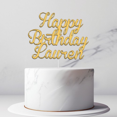 Personalised cake topper happy - topper,