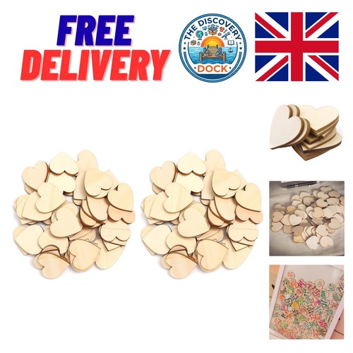 Rustic 5cm wooden hearts - rustic, (100