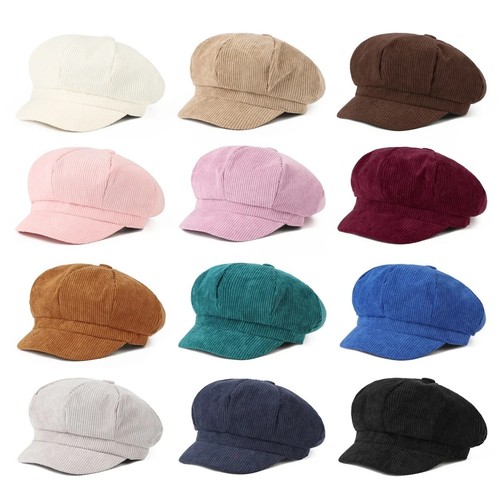 Ladies corduroy baker boy - corduroy, hat