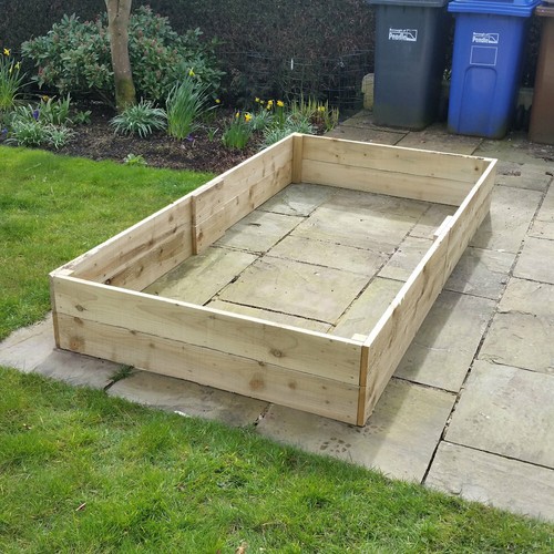 Wooden raised bed planter with - wooden,