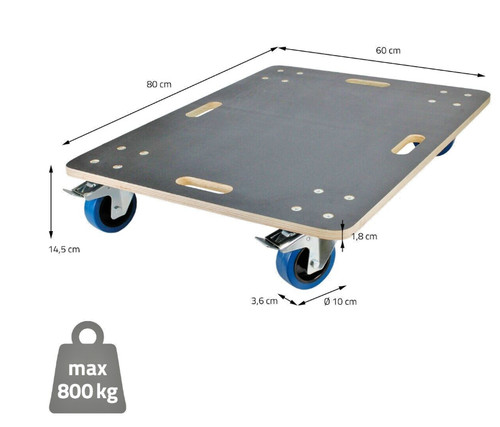 800kg hand dolly with brakes - hand,