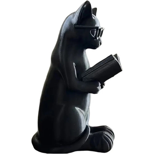 Reading cat ornament - cat, book