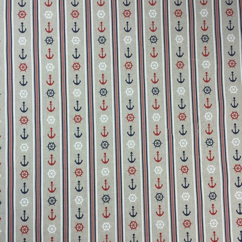 Nautical strip design - strip, cotton