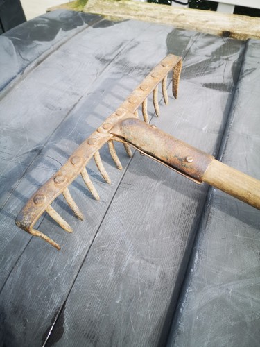 Vintage rake head garden - rake,