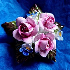 Vintage China  Rose Brooch By