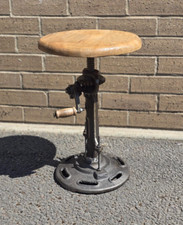 Industrial stool wooden top - industrial,