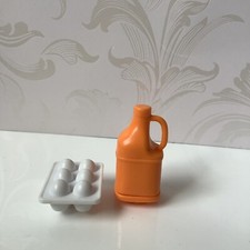 Barbie Dream House Accessory Clip In Fridge Food Orange Juice Tray Eggs (S9)