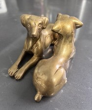 Pair Vintage Brass Greyhound /