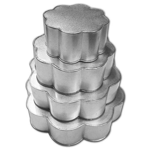 Set flower cake tins - 4,