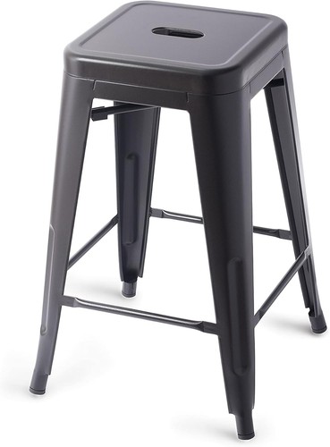 Matte black tolix stackable - black,
