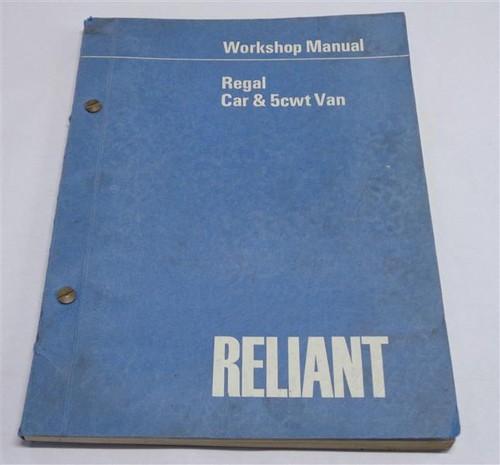 Workshop manual reliant - manual, regal