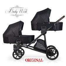 RIKO MUSSO DUO TWIN BABY KIDS PRAM 2in1  CARRYCOTS + PUSHCHAIRS