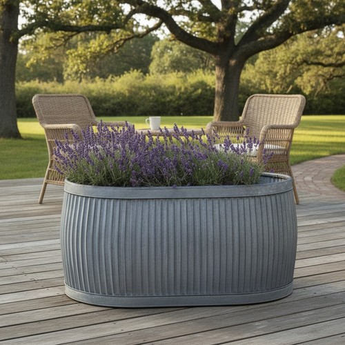 Galvanised metal oval dolly - galvanised,