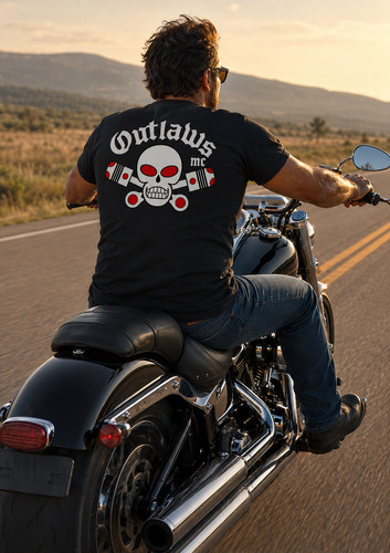 Outlaws black crew neck - mc,