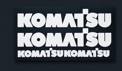 Komatsu white logo decal - white,