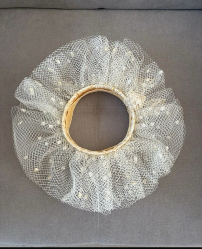 White bridal birdcage hat with - bridal,