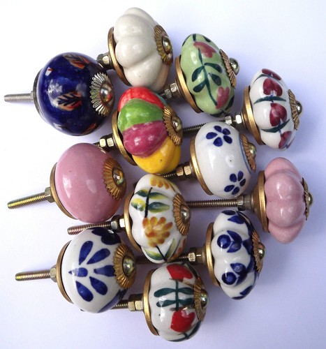 Porcelain ceramic knobs pulls - porcelain,