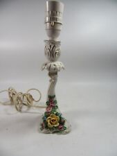 Vtg Dresden Alka Candlestick Lamp Base  floral porcelain 2 Sm CHIPs NOT WORKING