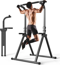 Foldable Pull up Bar Free Standing Multi-Function Power Tower Dip Bar Height Adj