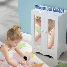 Doll closet large wooden - closet,
