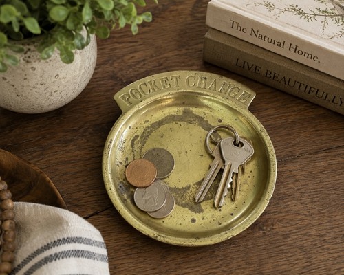 Vintage solid brass pocket - vintage,
