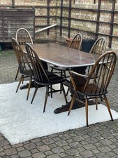Ercol Model 757 Refectory Dining Table With 6 365 Quaker Chairs FREE DELIVERY!