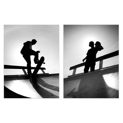 Skater silhouette half pipe - skater,