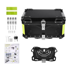 65L Motorcycle Rear Top Box Aluminium Motorbike Tail Carrier Luggage Tool Case